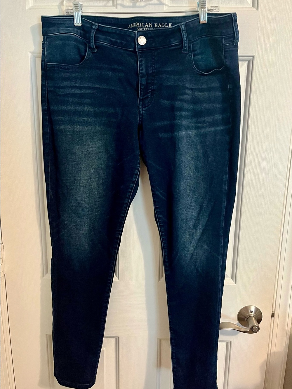 American Eagle Outfitters Dark Wash Women's Jeans Super Low Jegging 18 Regular